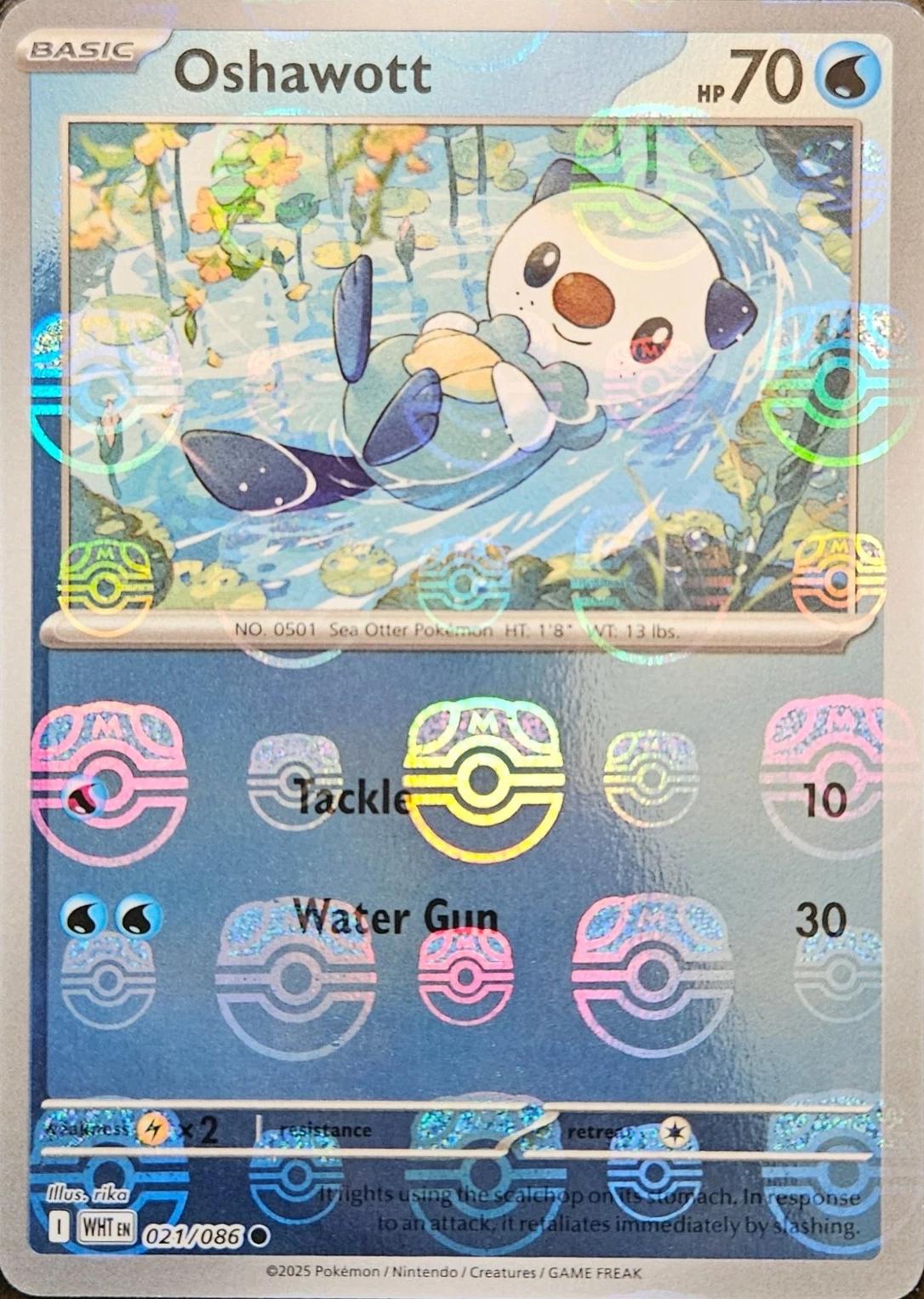 White Flare Oshawott [Master-Ball] Pokémon card